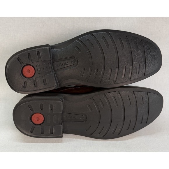 Ecco Holton Shoes Mens Loafer Brown Leather Apron Toe Comfort Slip On Size 10 - Picture 12 of 14